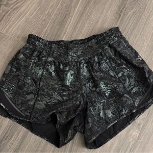 lululemon athletica Black Floral Athletic Shorts